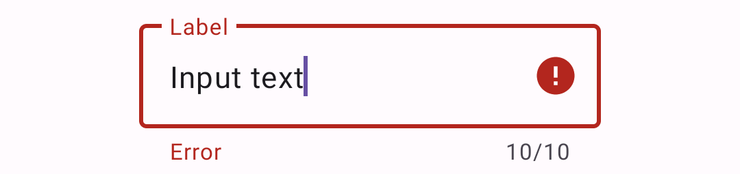 "Text field with an error."