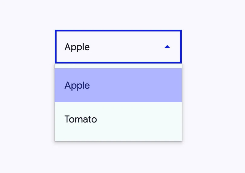 Image of a outlined select with a different theme applied